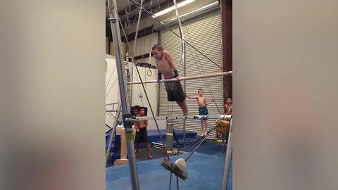 Aspiring Gymnast Fails At Uneven Bars