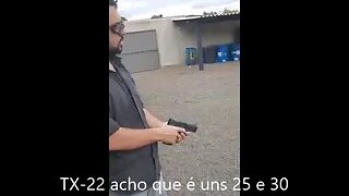 TX 22 acho que é uns 25 e 30 metros com munição Target#shorts