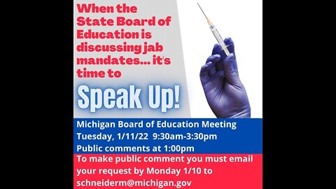 Michigan State Board of Education meeting 1/11/22