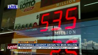 POWERBALL jackpot at $535 million