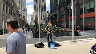 Street saxophone player