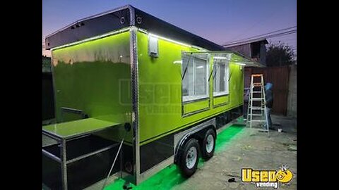 Very Lightly Used 2022 8' x 18' Like-New Kitchen Food Concession Trailer for Sale in Florida!