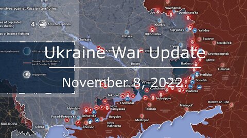 Ukraine Update, Rybar War Map for November 8, 2022, Kherson Starobilsk Donetsk Yuzhnodonets