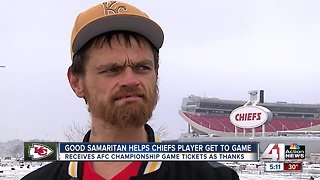 Homeless man helps Chiefs player Jeff Allen make it to playoff game