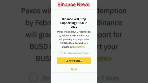Binance will stop supporting BUSD in 2024 | Binance News | Binance BUSD Redemption by February 2024