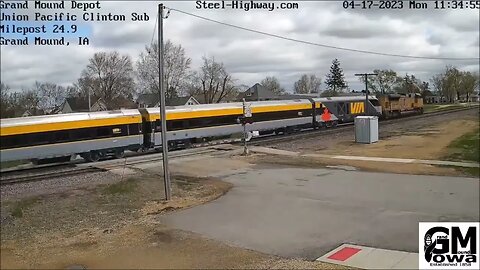 EB VIA Passenger Train in Grand Mound, IA on April 17, 2023