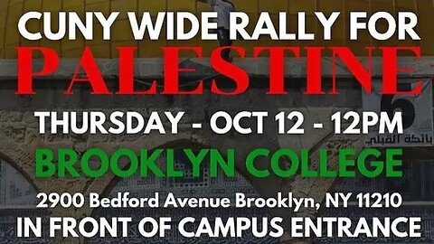 the Cunywide Rally for #Palestine outside @BklynCollege411 @Cuny4P @AlAwda @WOLPalestine 10/12/23