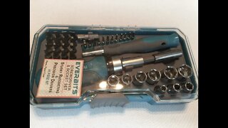 EverBits Screwdriver Set - Precision & Stubby Ratcheting with Sockets and Case by Home Planet Gear