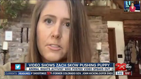 Video shows Zach Skow pushing puppy
