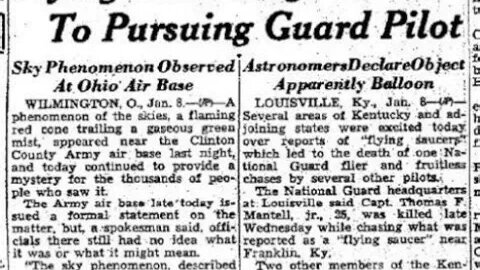 Captain Thomas F. Mantell Died Chasing A UFO 1948