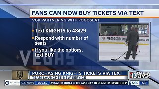 Buy VGK tickets by text