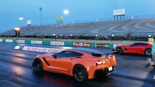 Lightly Modded corvette z06 vs zr1