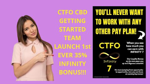 CTFO CBD GETTING STARTED TEAM LAUNCH 1st EVER 35% INFINITY BONUS!!!