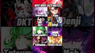 Who wins those match ? For me Pain , DKT , Mob , Goku #shorts #anime #fyp #reels#animeedit#ytshorts