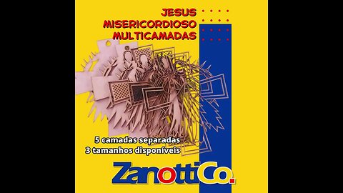 Cruz Jesus Misericordioso Multicamadas (5 camadas) em MDF cru