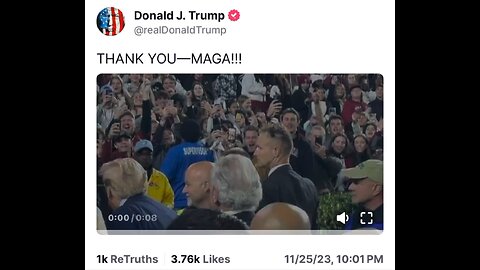 Our President & CIC “Trump” Thanks MAGA