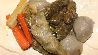 Stuffed cabbage and grape leaves recipe