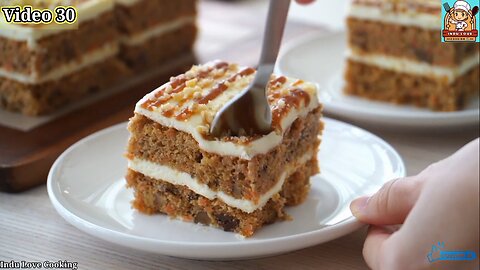 Soft And Moist Carrot Cake Recipe for Easter Yammy. @Indulovecooking