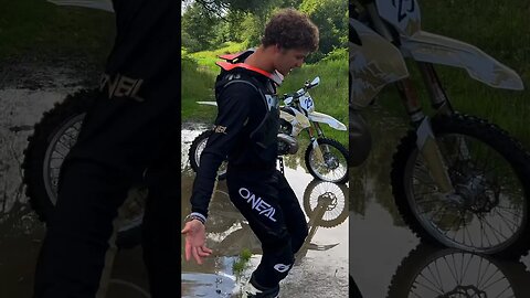 Riding motocross bike in FLOODED trails! #moto