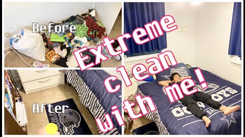 EXTREME ALL DAY DEEP CLEAN WITH ME! 🧽 BEDROOM SPRING CLEANING MOTIVATION | DECLUTTER & ORGANIZE|🌪