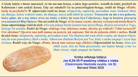 Jan 6,24-35 Prawdziwy chleba z nieba