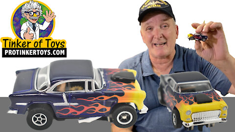 The 1955 Chevy Bel Air w/Flames | CP7726 | Auto World | Slot Car 1:64 | ProTinkerToys