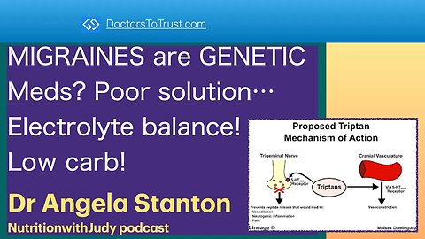 ANGELA STANTON 7 | MIGRAINES are GENETIC Meds? Poor solution…. Electrolyte balance! Low carb!