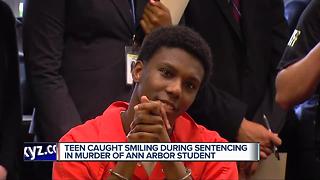 Teen caught smiling during sentencing in murder of Ann Arbor student