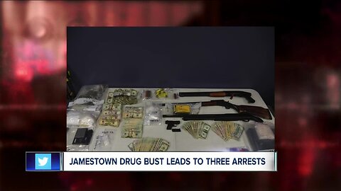 Three arrested, guns, drugs, ammunition and cash seized in Jamestown