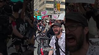 Leftist Protestors Push Back Against The Police Separating Them From The Toronto March For Life