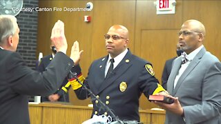 Breaking barriers, first Black Canton fire chief sworn in Monday