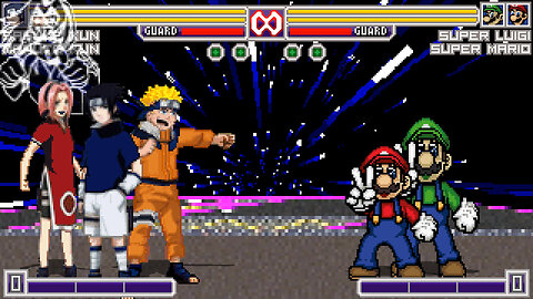 MUGEN - NARUTO KUN & SASUKE KUN vs. Super Mario & Super Luigi - Download