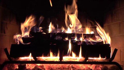 4K Fireplace - 8 Hour UHD 4K Yule Log -- No music - natural sound - Perfect for background ambiance