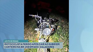 Leste de Minas: Motociclista Ferido após Cair ao Subir em Canteiro na BR-259 em Gov. Valadares.