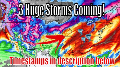 3 Monster Storms Coming Back To Back To Back! - The Weatherman Plus