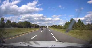 Dramatic loss of control caught by dashcam