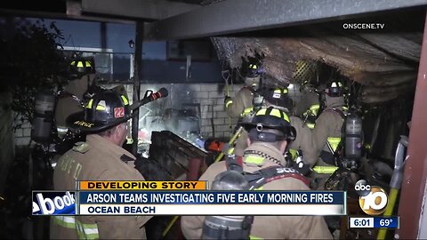 Arson teams investigating five fires in OB and Point Loma