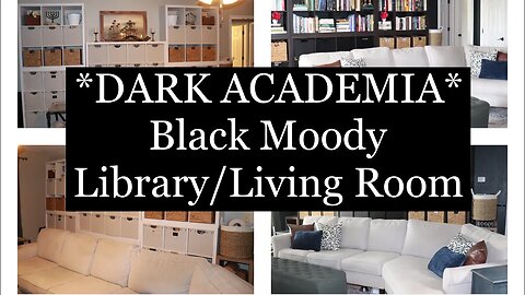 LIBRARY Living Room Black Moody Dark Academia