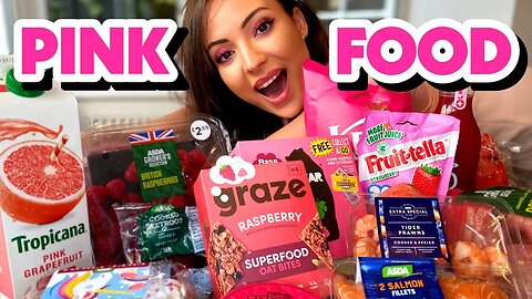 I ONLY ate PINK foods for 24 HOURS CHALLENGE!