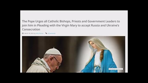 Advent Messenger: The Pope Urges all to join him in Pleading with the Virgin Mary for Russia/Ukraine