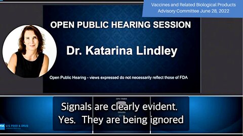 Dr Kat Lindley Speaks to FDA Hearing - 06-28-2022