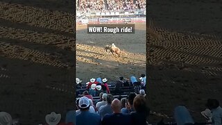 WOW ROUGH RIDE! #rodeo #shortsvideo #shortsfeed #horses #wyoming #horse #bronco #fail #ouch #wow