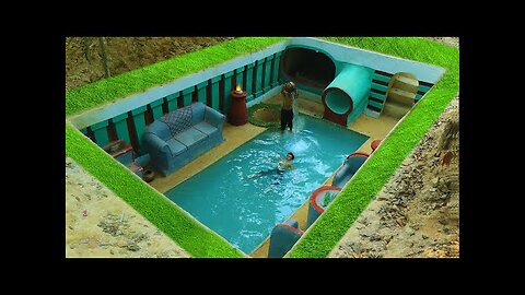 Building Cave Platinum Underground Swimming Pool With Underground Private Living Room