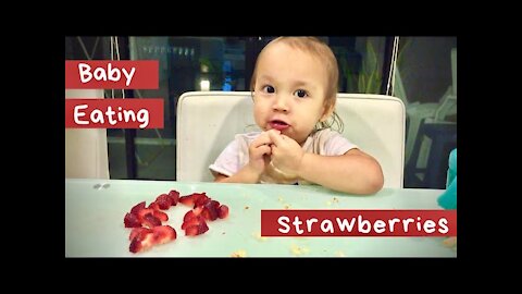 Baby Eating Strawberries | Mukbang