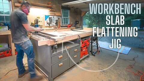 Workbench Slab Flattening Router Sled - Out feed Table Add On