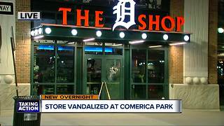 Man smashes windows, door with sledgehammer at Comerica Park in Detroit