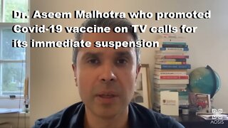 DR. Who Promoted Covid 19 Vaccines On TV Calls For It's Immediate Suspension