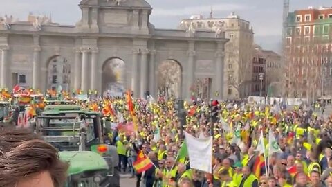 Massive farmer protest Madrid, Spain (21.02.2024)