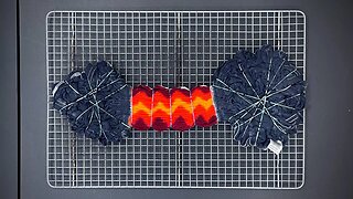 Tie-dye pattern - Flame & Smoke Diagonal Wig-Wag Tie Dye T Shirt
