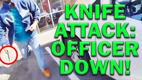 Cop Panics Before Falling During Knife Attack On Video! LEO Round Table S07E29b